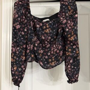 Abercrombie & Fitch Smocked Floral Blouse